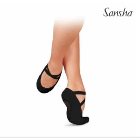 SANSHA Балетки PRO 1C, 17M, Чёрный, Кирза