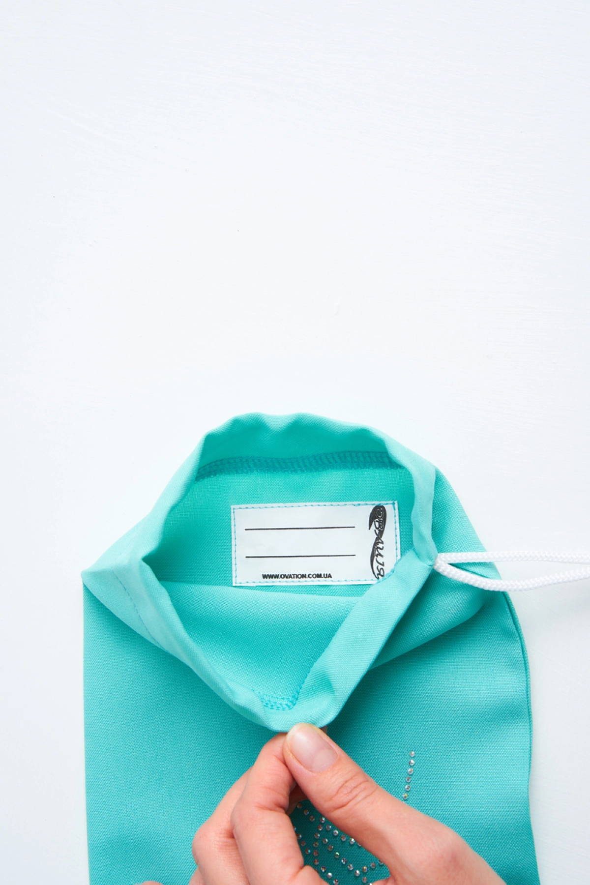 Чохол для пуант на шнурку, Персик (білі AB), Габардин Чохол для пуант на шнурку, Персик (білі AB), Габардин