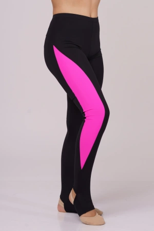 Лосини "Івона" з дірочкою для п'яти, Чорний/Малиновий, Біфлекс матовий Лосини "Івона" з дірочкою для п'яти, Чорний/Малиновий, Біфлекс матовий