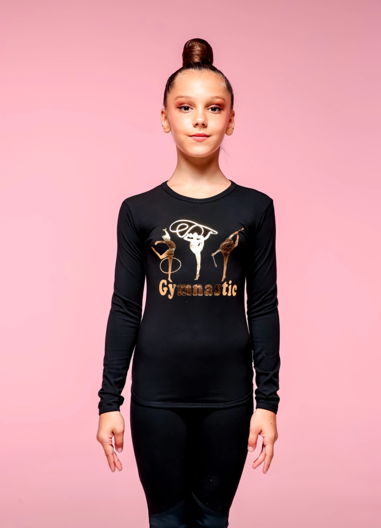 Футболка довгий рукав, Чорний (золото), 90% бавовна + 10% лайкра Футболка довгий рукав, Чорний (золото), 90% бавовна + 10% лайкра