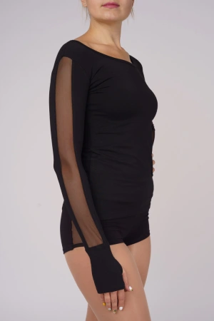 Футболка "Валентина" довгий рукав, Чорний / срібло, 80% бавовна + 15% віскоза + 5% лайкра Футболка "Валентина" довгий рукав, Чорний / срібло, 80% бавовна + 15% віскоза + 5% лайкра