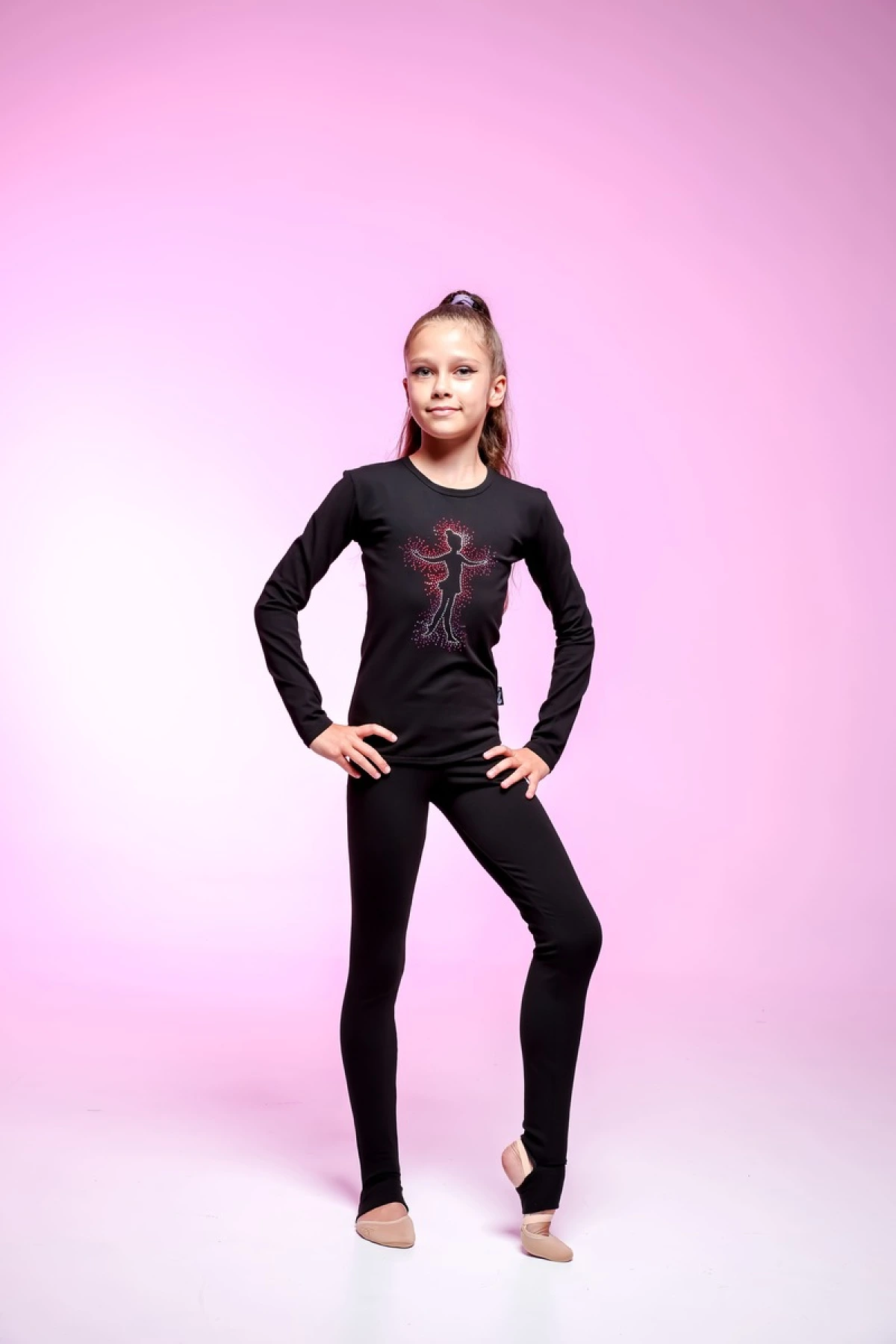 Футболка довгий рукав, Чорний (білі), 90% бавовна + 10% лайкра Футболка довгий рукав, Чорний (білі), 90% бавовна + 10% лайкра