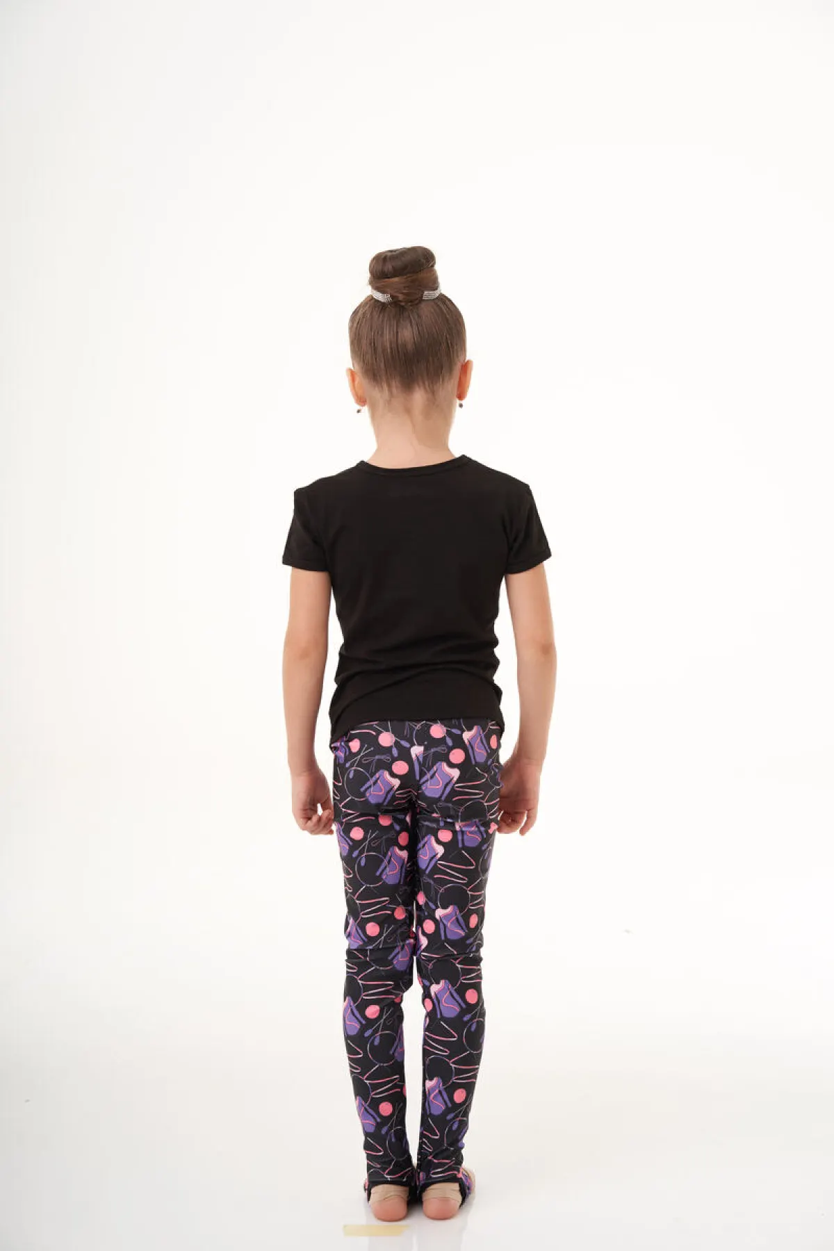 Лосини з дірочкою для п'яти, Чорний / Прінтований, Біфлекс прінтованний Лосини з дірочкою для п'яти, Чорний / Прінтований, Біфлекс прінтованний