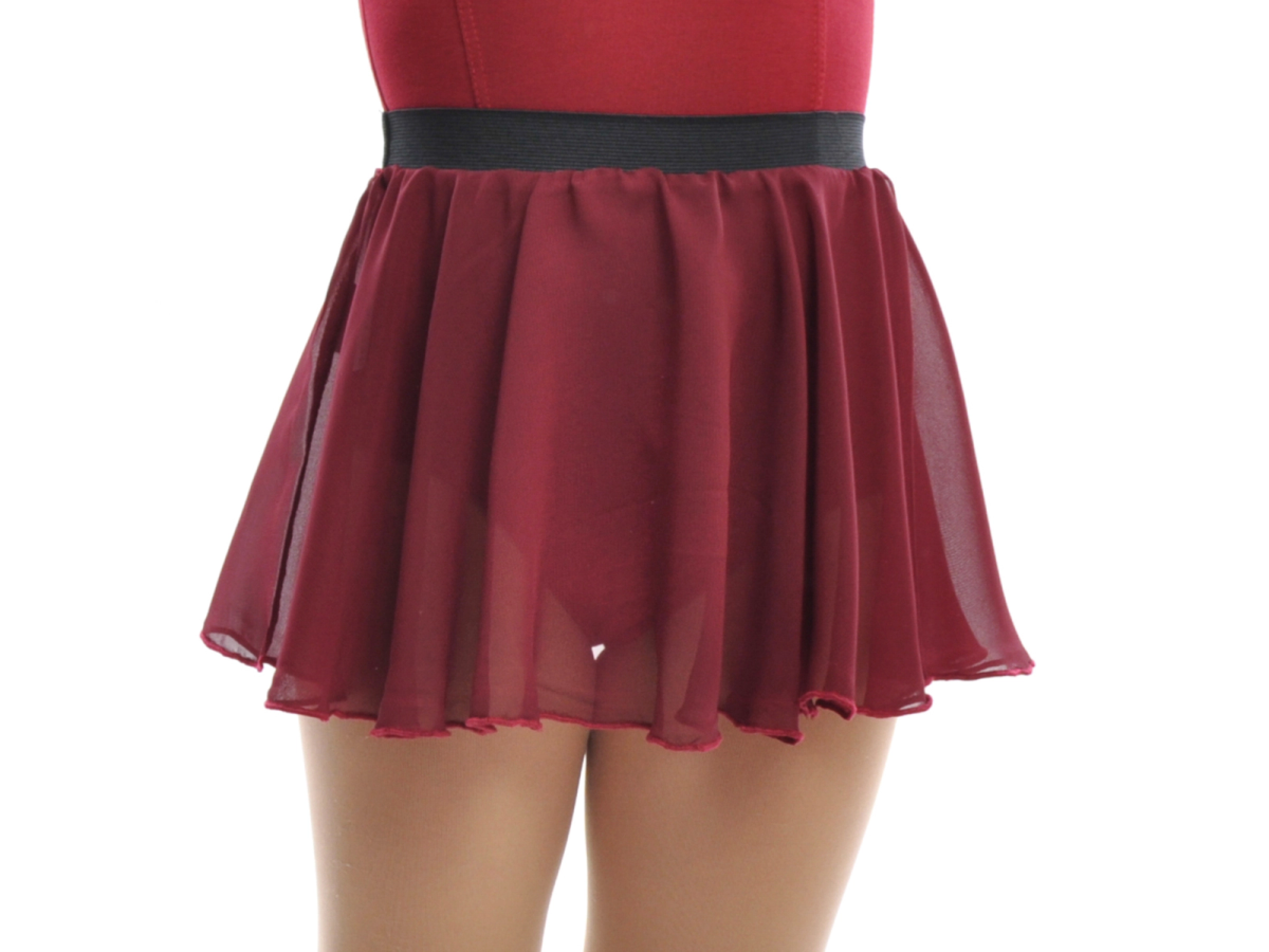 Юбка на резинке короткая (011), Бежевый, Шифон