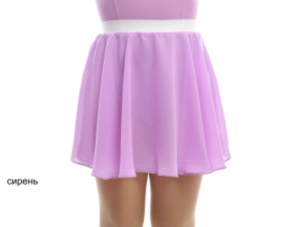 Юбка на резинке короткая (011), Бежевый, Шифон