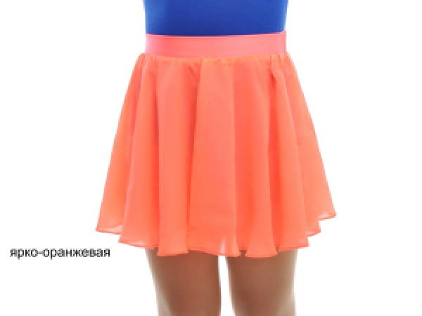 Юбка на резинке короткая (011), Бежевый, Шифон