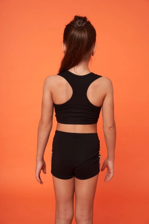 Топ-борцовка  "Спорт", Чорний/Неон-лимон, 90% бавовна + 10% лайкра