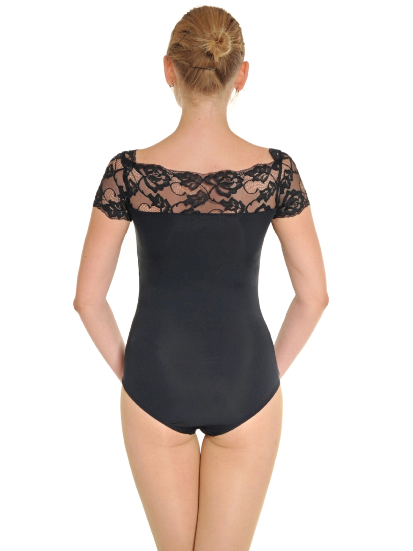 Купальник к/р "Зоя", Чорний, Біфлекс матовий + мереживо Купальник к/р "Зоя", Чорний, Біфлекс матовий + мереживо