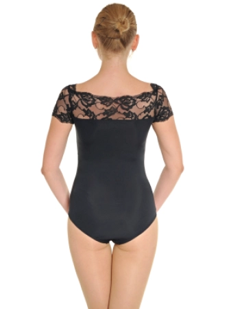 Купальник к/р "Зоя", Чорний, Біфлекс матовий + мереживо Купальник к/р "Зоя", Чорний, Біфлекс матовий + мереживо