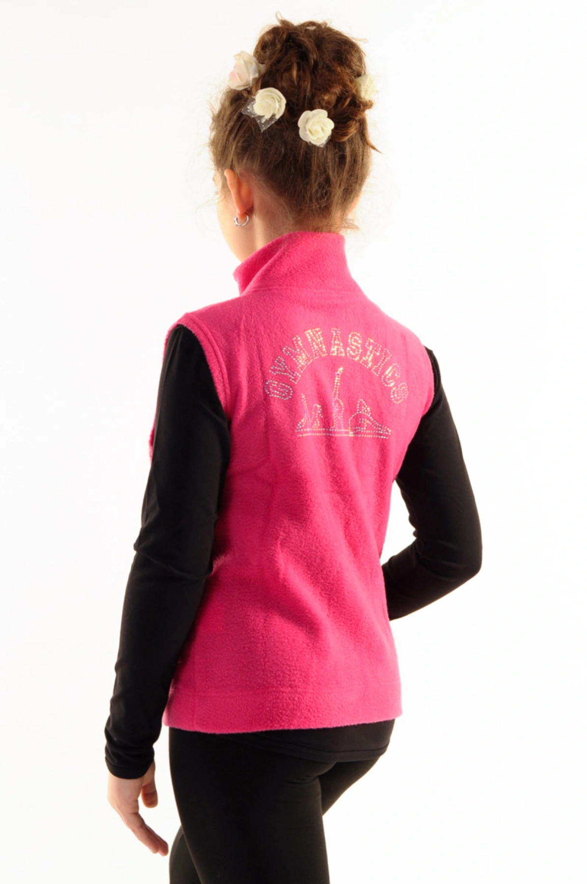 Жилет, Чорний (білі АВ), Фліс Жилет, Чорний (білі АВ), Фліс