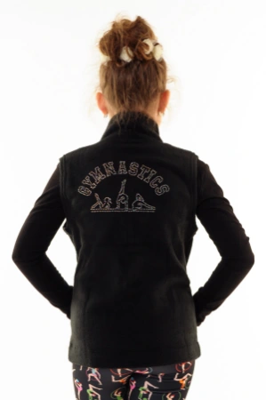 Жилет, Чорний (білі АВ), Фліс Жилет, Чорний (білі АВ), Фліс