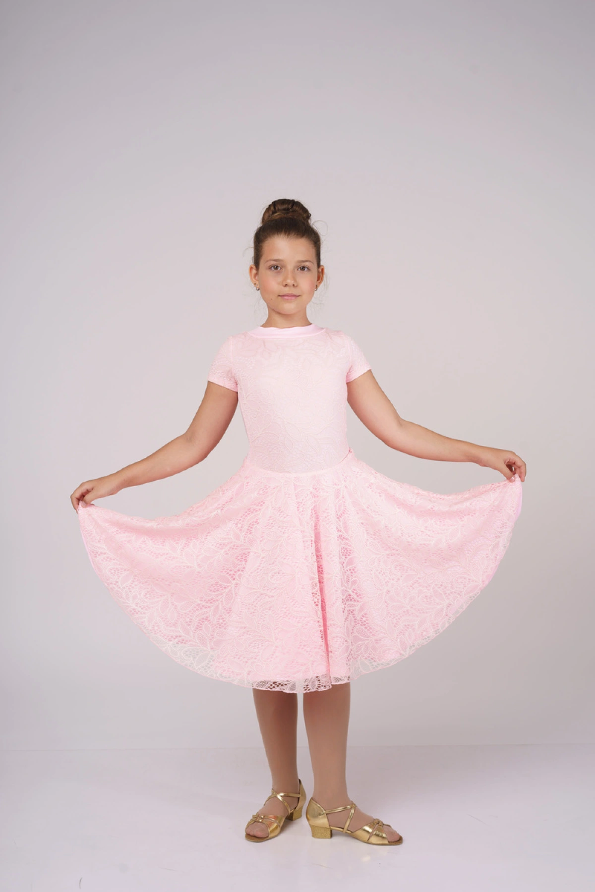 Бейсик короткий рукав "Бланш" (052), Красный, Бифлекс матовый+гипюр