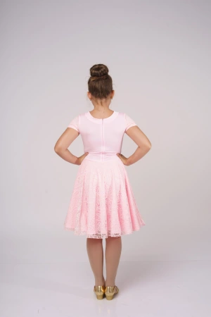 Бейсик короткий рукав "Бланш" (052), Красный, Бифлекс матовый+гипюр