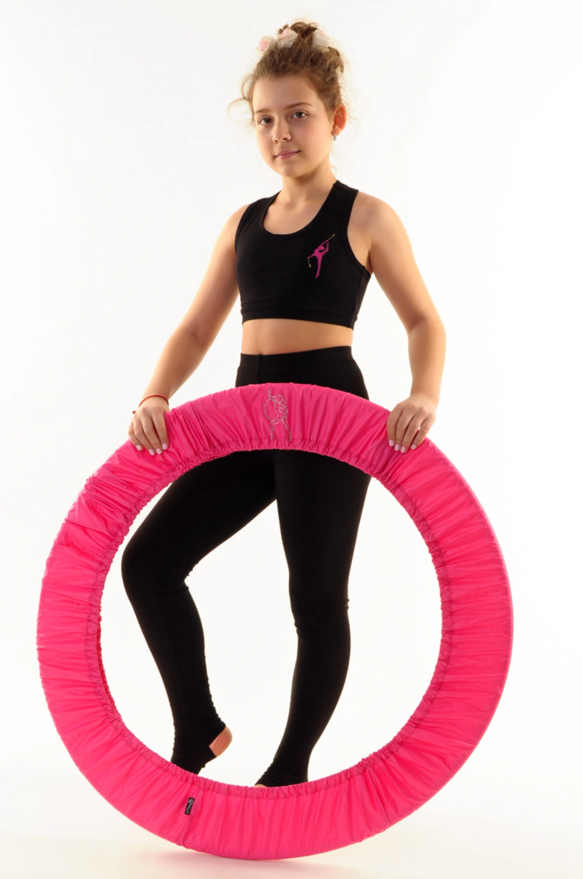 Чохол для обруча, Чорний (білі АВ), Велюр Чохол для обруча, Чорний (білі АВ), Велюр