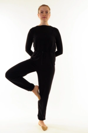 Комбинезон "Мари", Чёрный, 80% хлопок + 15% вискоза + 5% лайкра