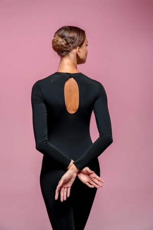 Комбінезон - лосини - стійка д\р, Чорний, 80% бавовна + 15% віскоза + 5% лайкра