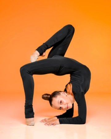 Комбинезон д/р лосины с дыр. д/п, Чёрный, Бифлекс матовый