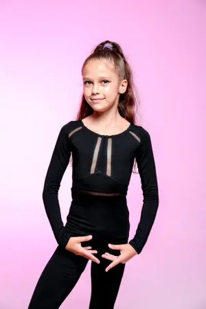 Комбінезон "Римини", Чёрный, 80% хлопок + 15% вискоза + 5% лайкра+сетка