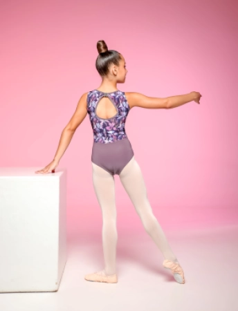 Купальник-майка "Тетяна", Чорний + Іриси темні, Масло + біфлекс