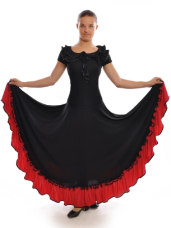 Блуза La "Ольга" з воланами, Чорний (малина), Поліамід / Лайкра