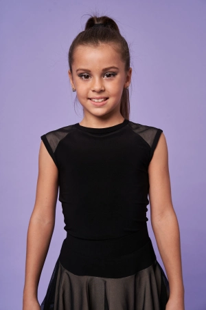 Блуза La "Бьянка", Чорний (беж. підкл.), Масло+сітка