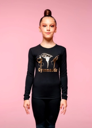 Футболка длинный рукав, Чёрный (серебро), 90% хлопок + 10% лайкра