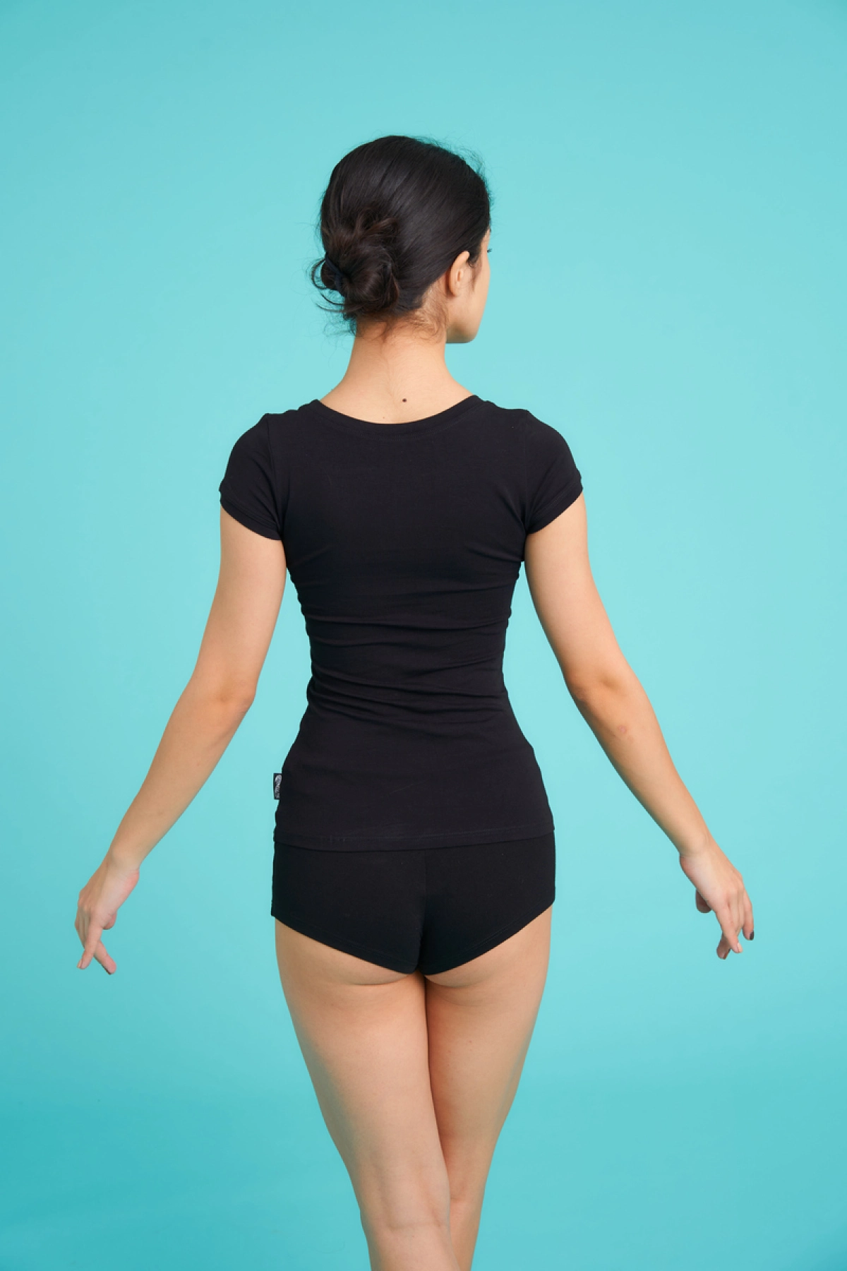 Футболка к/р "Євгенія", Чорний (ф. веселка), 90% бавовна + 10% лайкра