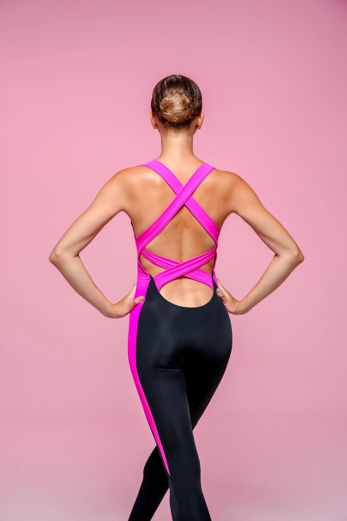 Комбінезон "Бакасана", Чорн/абстр. помаран, Біфлекс матовий