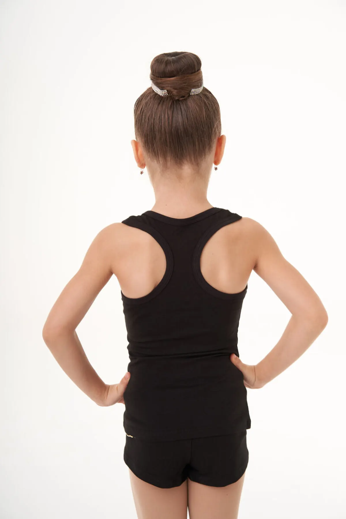 Майка-борцовка, Чорний (зол/мал+АВ), 90% бавовна + 10% лайкра