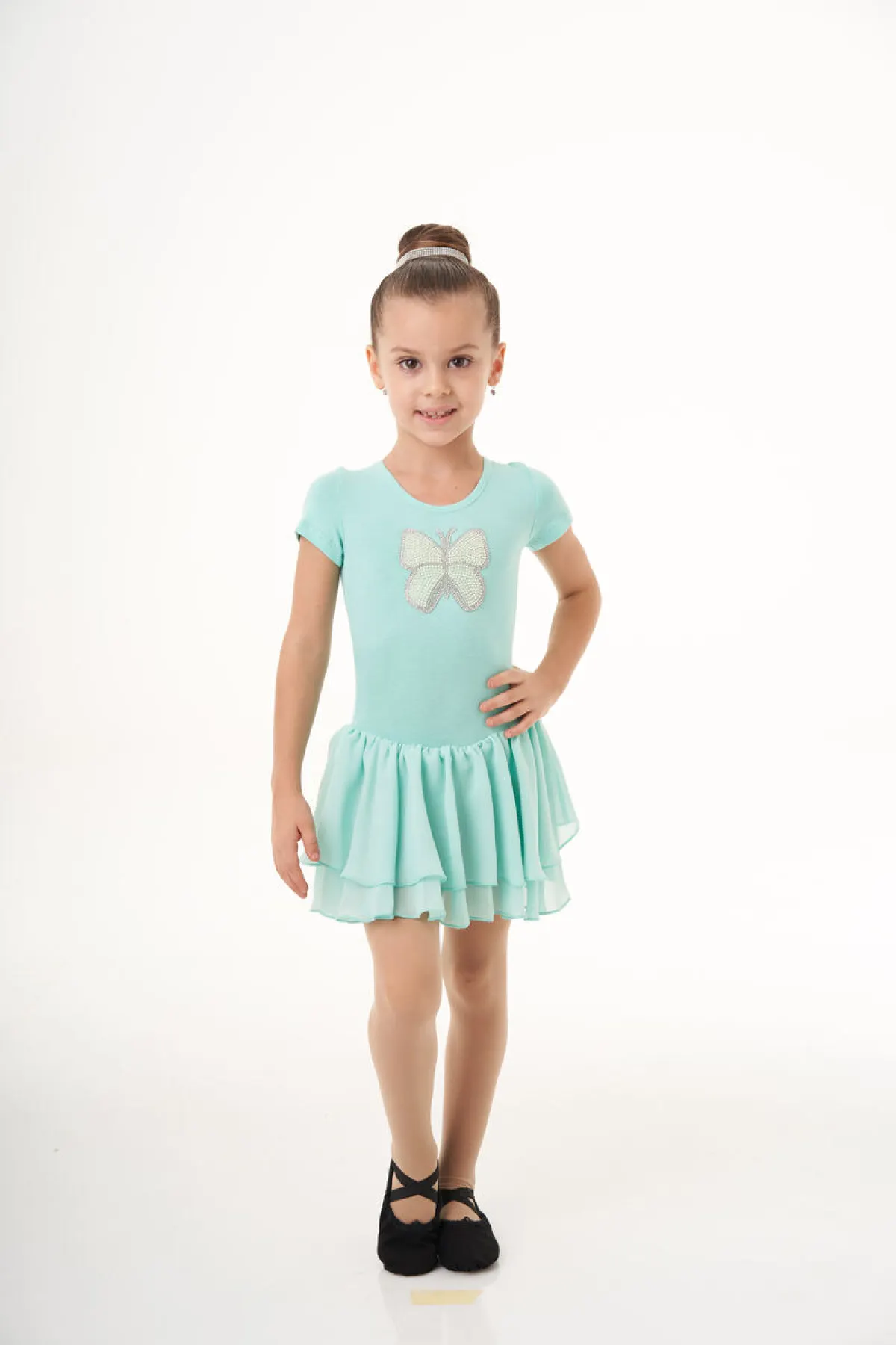 Платье к/р "Николь", Электрик (бел.+жемч.), 90% хлопок + 10% лайкра + шифон