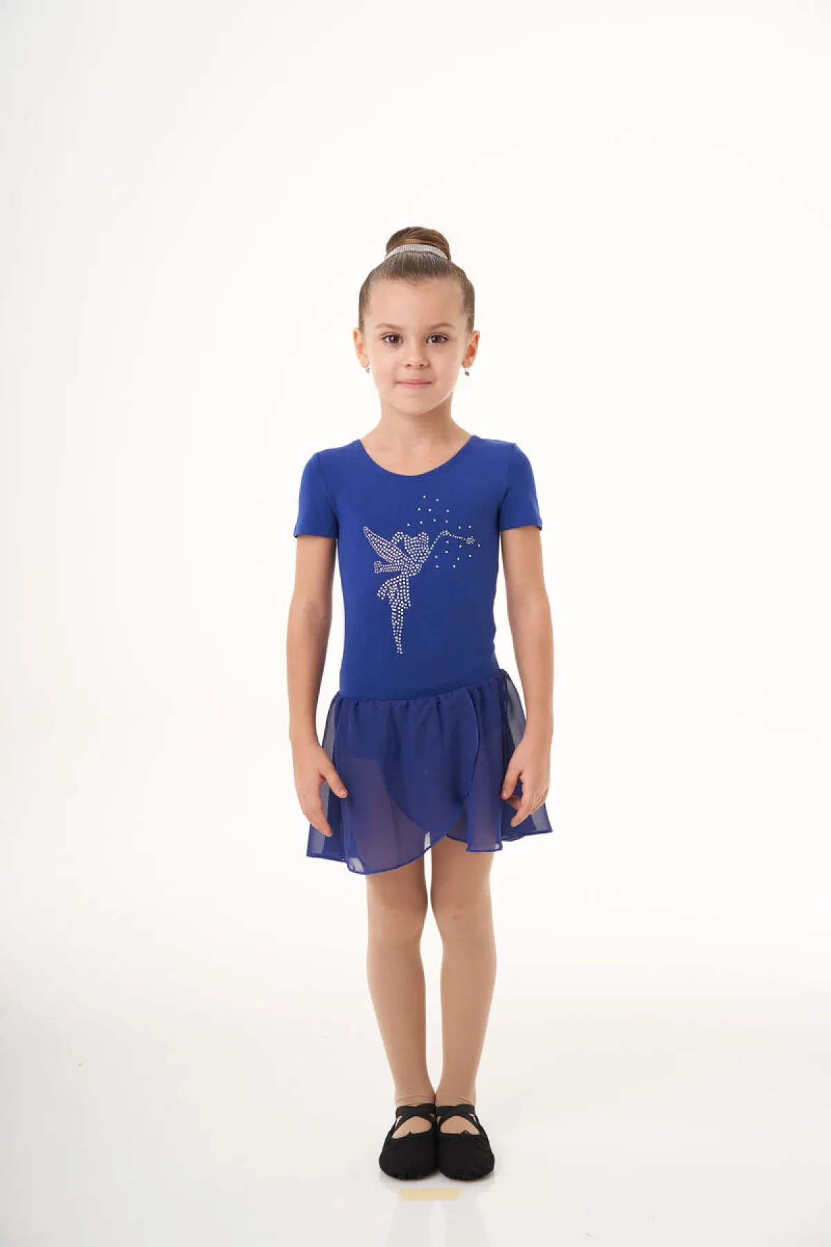 Сукня к/р "Амелі", Електрик (АВ білі), 90% бавовна + 10% лайкра + шифон