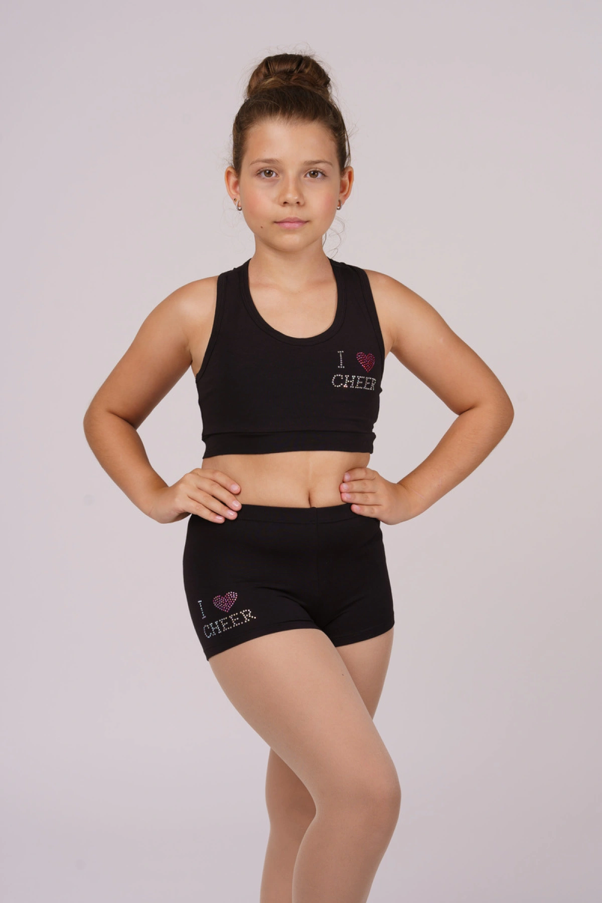 Топ-борцовка "Спорт", Чорний (біл, мал), 90% бавовна + 10% лайкра