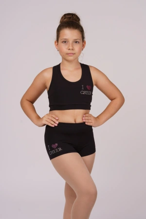 Топ-борцовка "Спорт", Чорний (біл, мал), 90% бавовна + 10% лайкра
