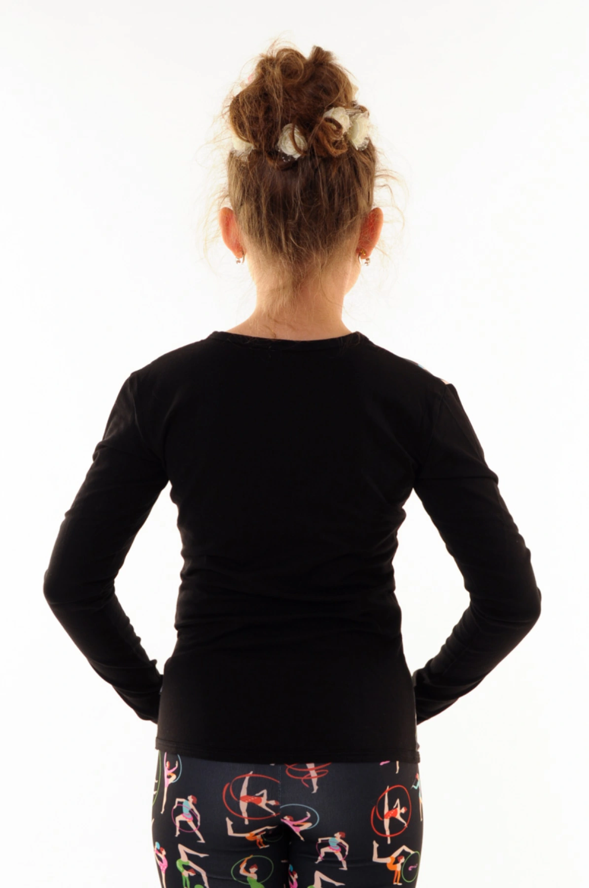 Футболка длинный рукав, Черный/Принтованый, 90% хл.+10% лайк. + бифлекс принт