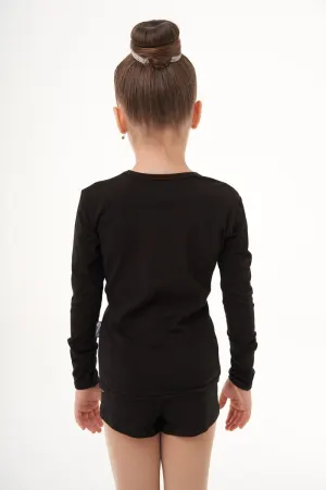 Футболка длинный рукав, Чёрный, 90% хл.+10% лайк. + бифлекс принт