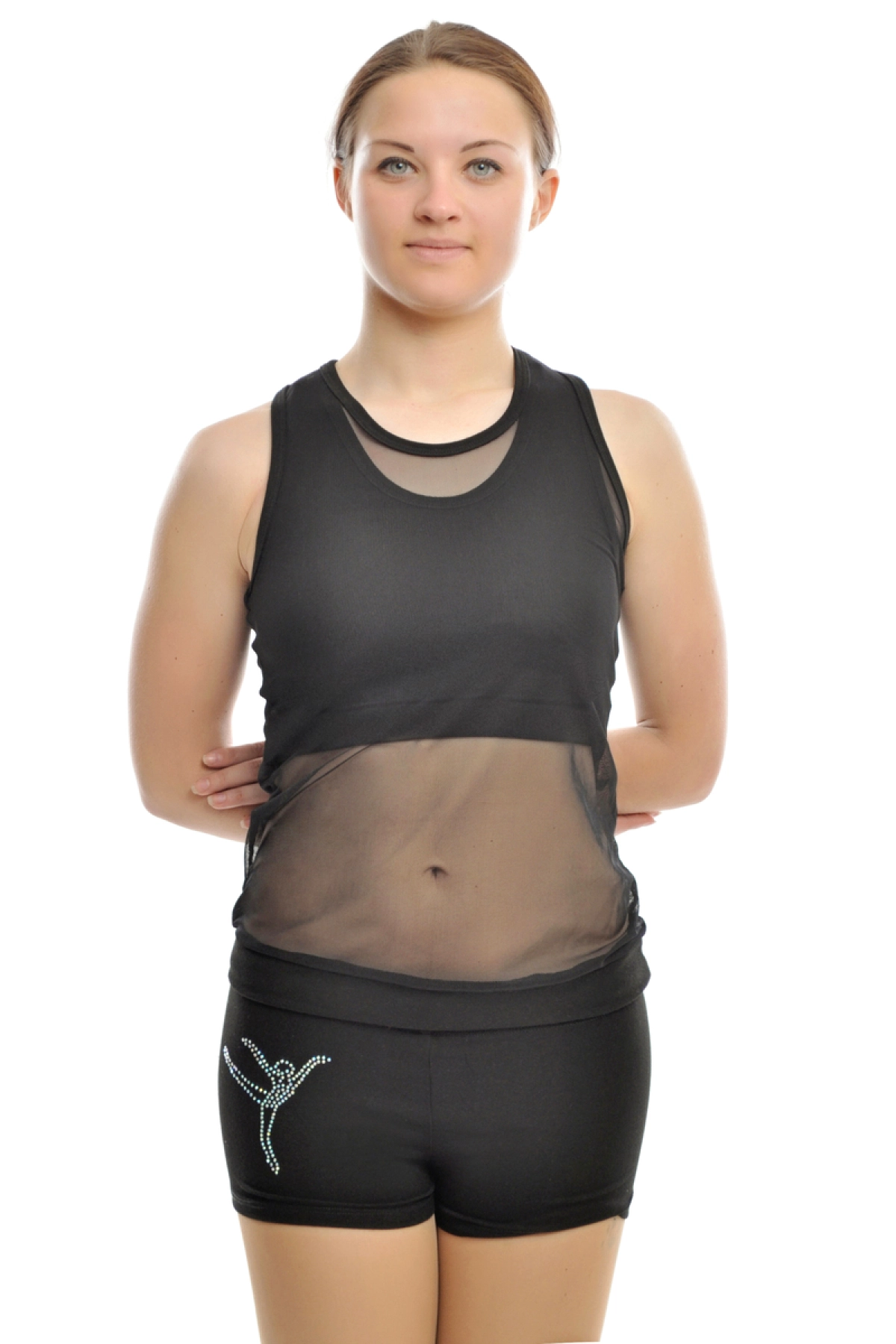 Шорти, Чорний, 80% бавовна + 15% віскоза + 5% лайкра