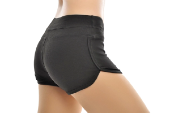 Шорты фигурные с неоновыми вставками, Чёрный/Ярко-розовый, 80% хлопок + 15% вискоза + 5% лайкра