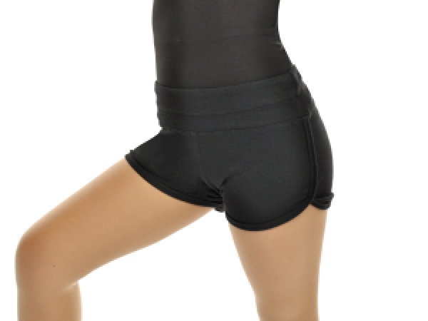 Шорты фигурные с неоновыми вставками, Чёрный/Ярко-розовый, 80% хлопок + 15% вискоза + 5% лайкра