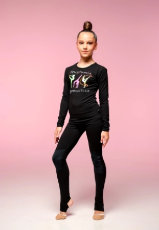 Футболка довгий рукав, Чорний, 90% бавовна + 10% лайкра