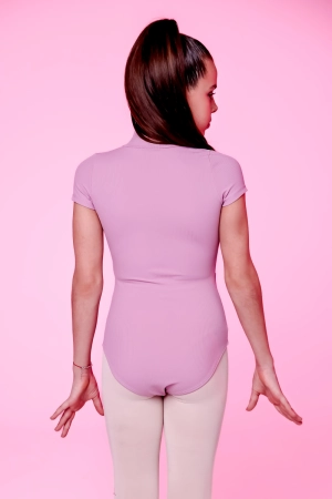 Купальник к/р стійка "Василина", Пудра, Рубчик