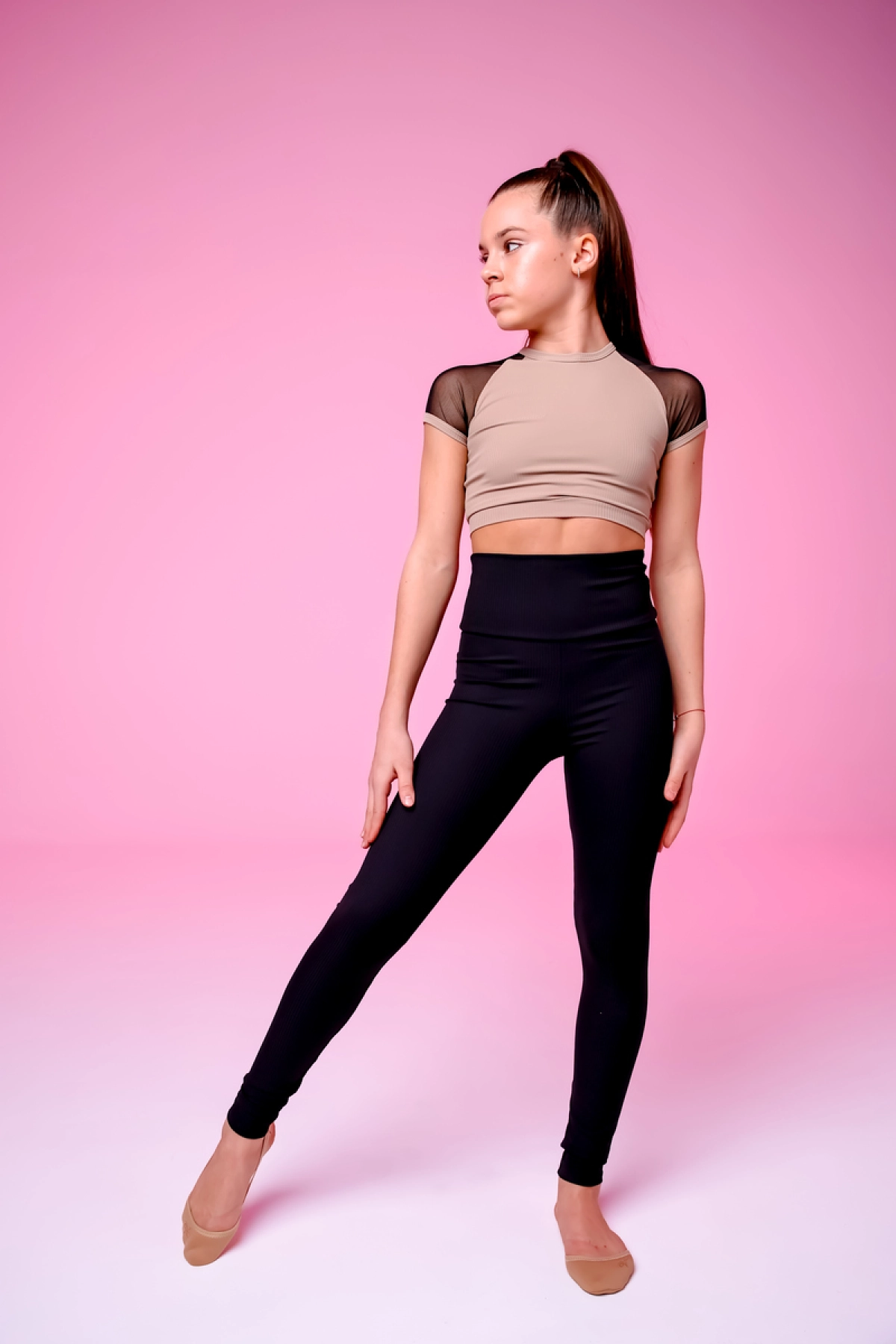 Лосини "Фітнес", Чорний, Рубчик