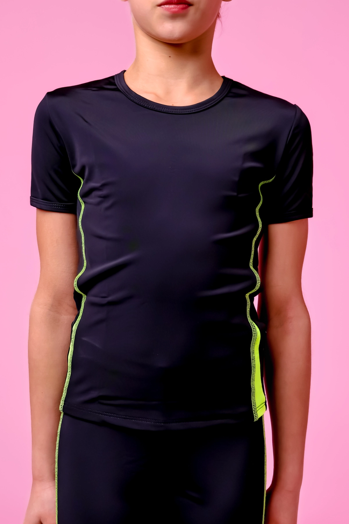 Футболка "Трикутник", Чорний/Неон-лимон, Біфлекс