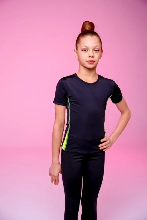 Футболка "Трикутник", Чорний/Неон-лимон, Біфлекс