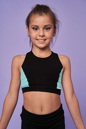 Топ "Іванка", Чорний/Неон-лимон, 90% бав. + 10% лайк. + біфлекс матовий