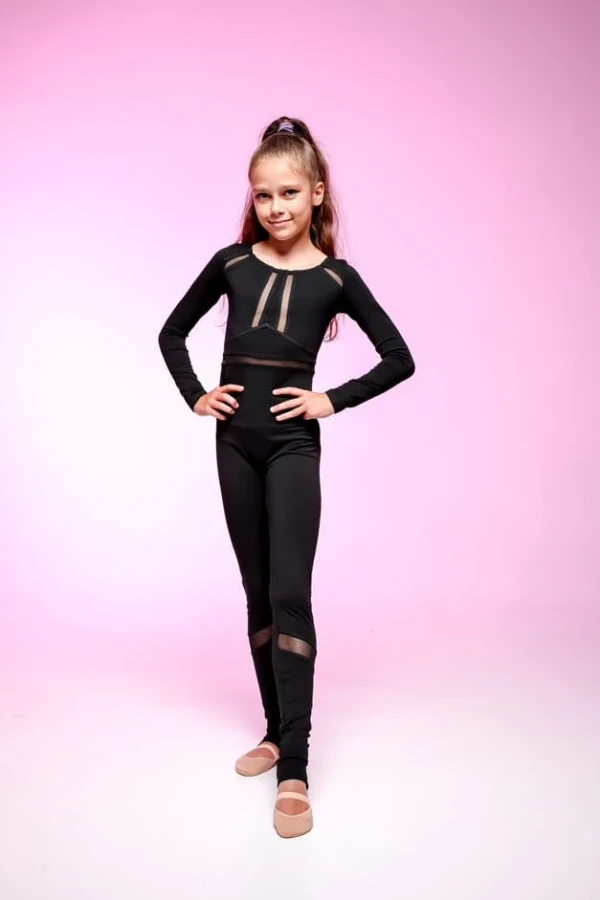 Комбінезон "Ріміні", Чорний, 80% бавовна + 15% віскоза + 5% лайкра+сітка