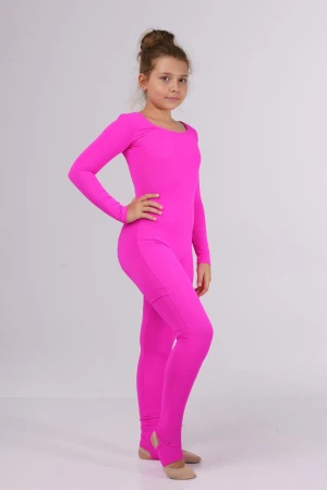 Комбінезон д/р лосини з дірочкою для п'яти (043), Рожевий, Біфлекс матовий