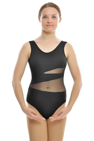 Купальник-майка "Блискавка", Чорний, 90% бавовна + 10% лайкра + сітка