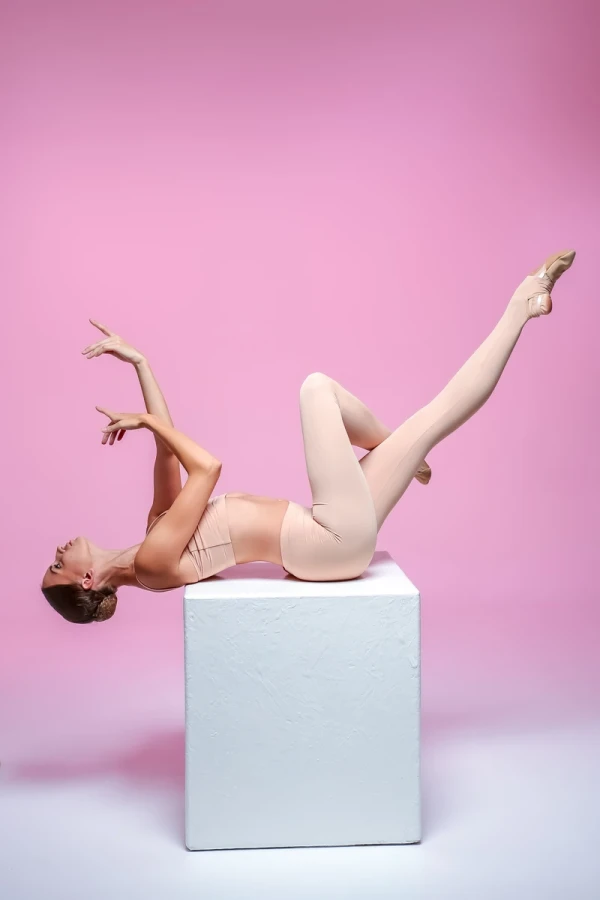 Лосины с дырочкой для пятки, Чёрный, Бифлекс матовый