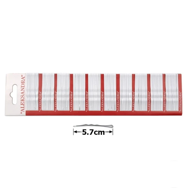 Невидимки 5,7 см, 10 шт (098), Серебро