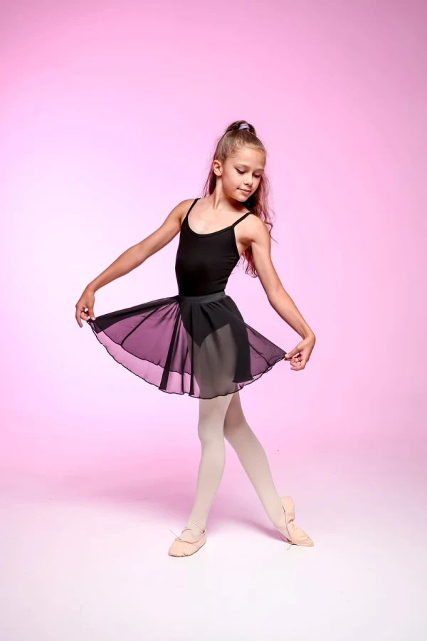 Юбка на резинке короткая, Белый, Шифон